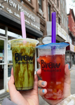 Boba and Coffee Selection at Brew Memories Bubble Tea Shop in Park Slope, Brooklyn